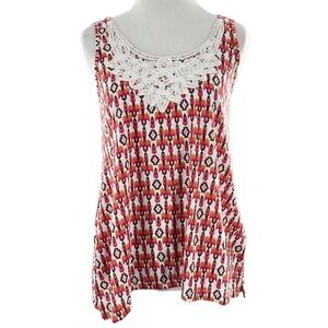 Mossimo womens tank top size M multicolored lace